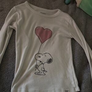 White Snoopy Long Sleeve